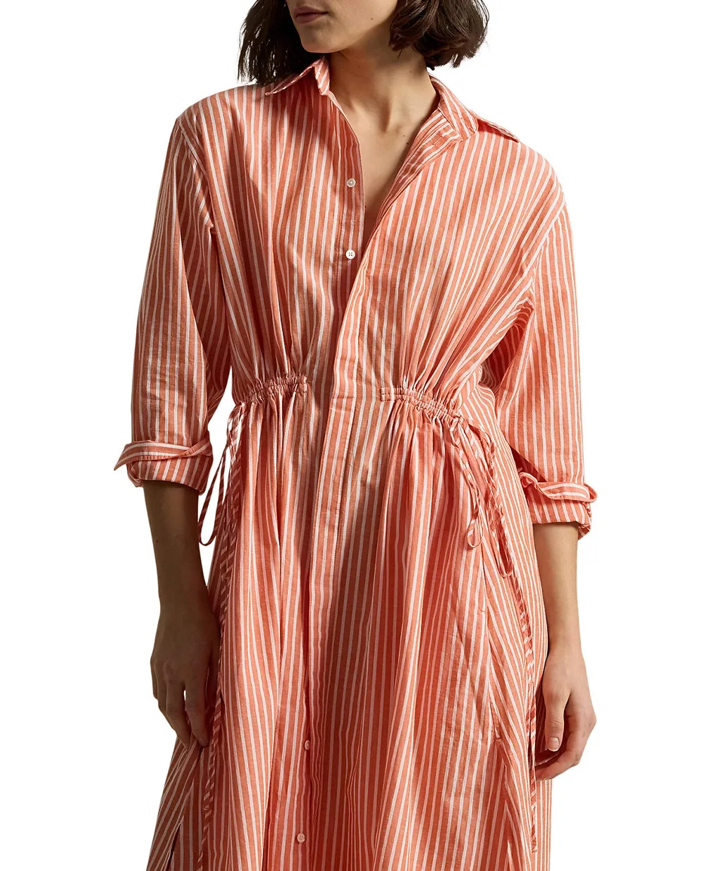 Сукня-сорочка в смужку Polo Ralph Lauren 211A96364001, помаранчевий колір • Купити в інтернет-магазині Kameron