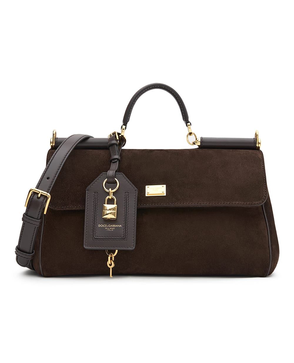 Сумка Sicily із замші Dolce&Gabbana BB7782-BO903, коричневий колір • Купити в інтернет-магазині Kameron