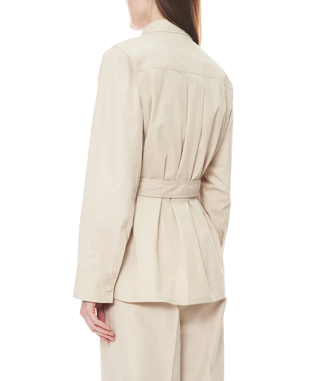 Куртка-сафари с поясом Yves Salomon 26EYV04372COSA, молочный цвет • Купить в интернет-магазине Kameron