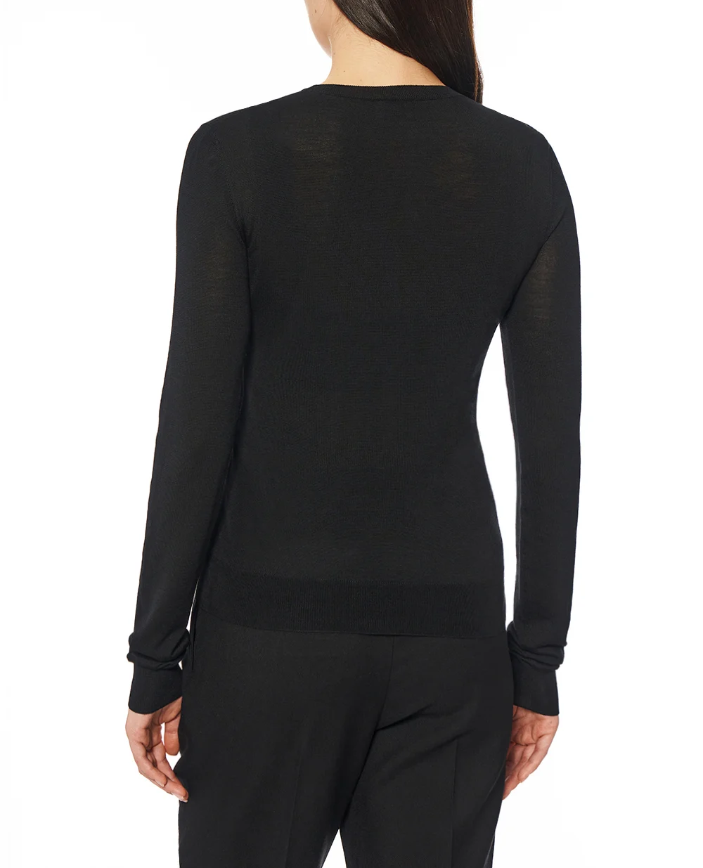 Пуловер из шерсти Saint Laurent 834223-Y76GM, черный цвет • Купить в интернет-магазине Kameron