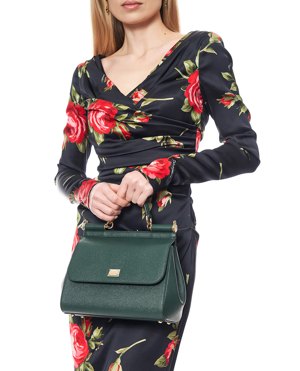 Сумка Sicily Large из телячьей кожи Dolce&Gabbana BB6002-B1001, зеленый цвет • Купить в интернет-магазине Kameron