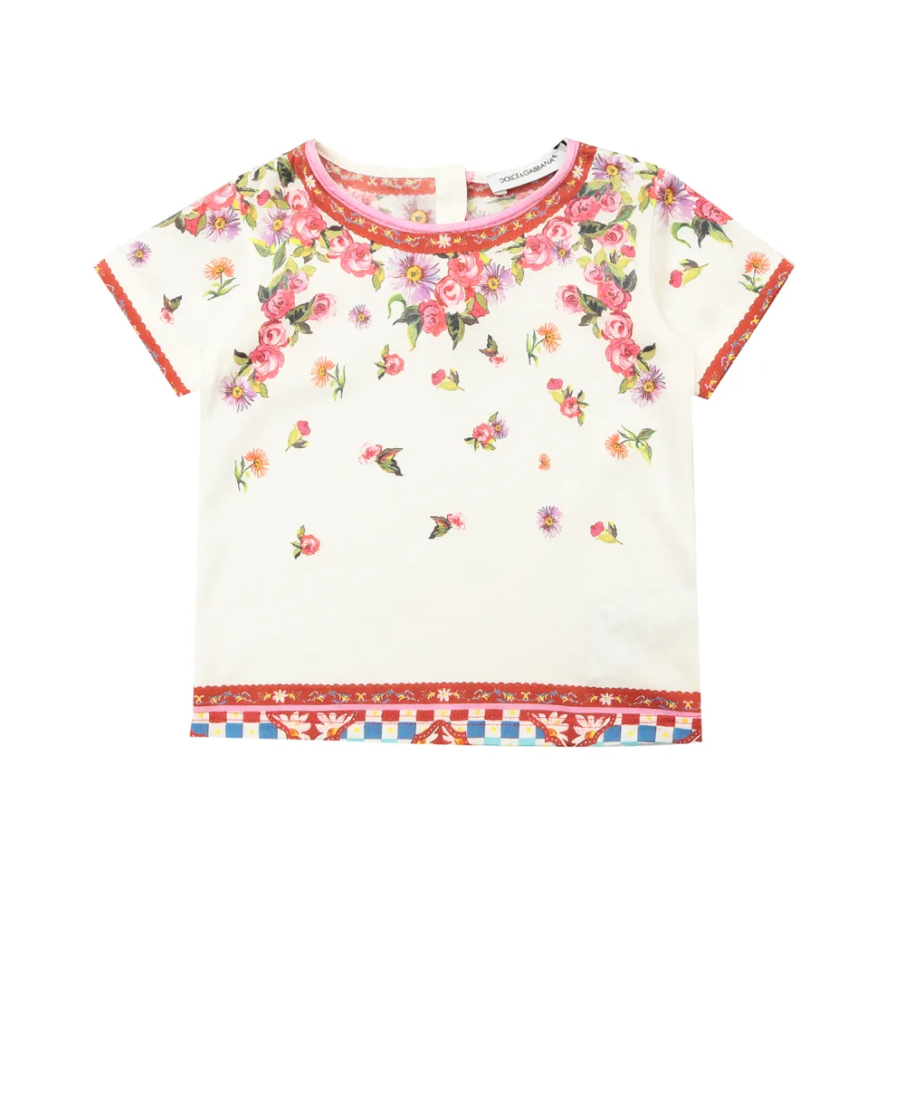 Детская футболка Dolce&Gabbana Kids L2JT5O-G7JUJ, белый цвет • Купить в интернет-магазине Kameron
