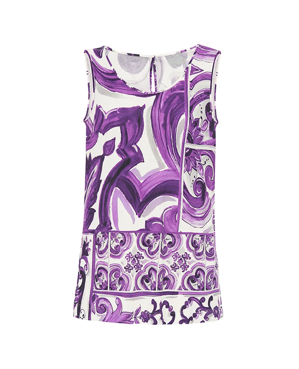 Топ с принтом майолики Dolce&Gabbana F7AV2T-FS8C0, фиолетовый цвет • Купить в интернет-магазине Kameron