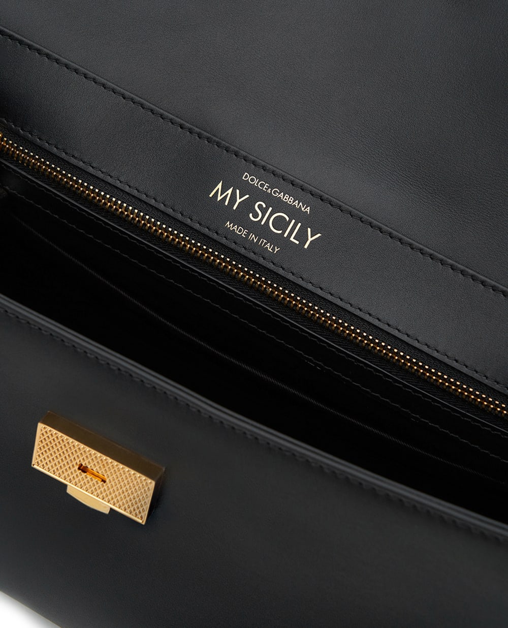 Шкіряна сумка My Sicily Dolce&Gabbana BB7782-B7321, чорний колір • Купити в інтернет-магазині Kameron