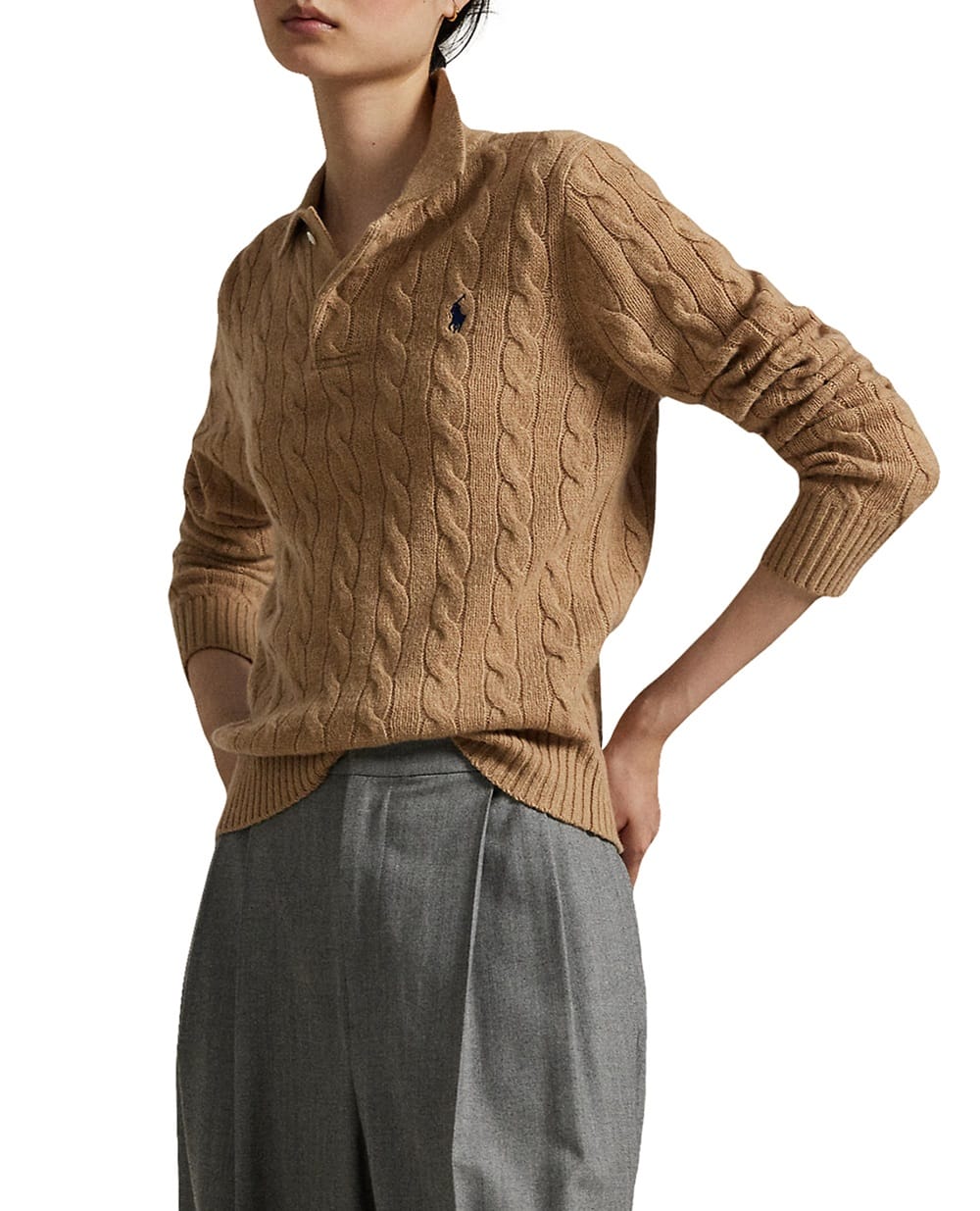 Свитер из шерсти Polo Ralph Lauren 211972132002, коричневый цвет • Купить в интернет-магазине Kameron