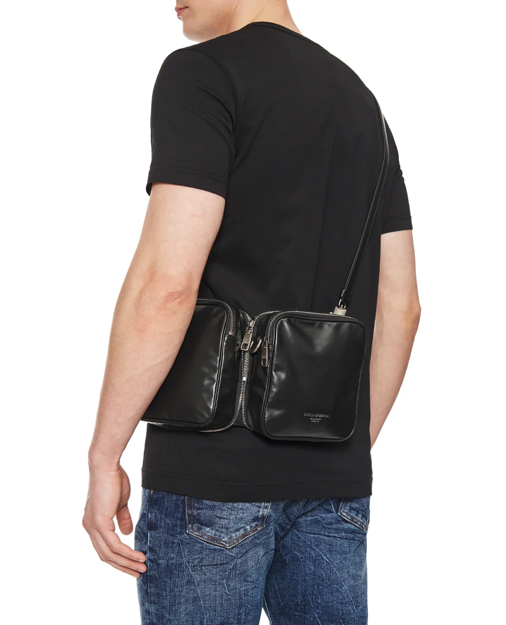 Сумка-трансформер из телячьей кожи Dolce&Gabbana BM2187-AU996, черный цвет • Купить в интернет-магазине Kameron
