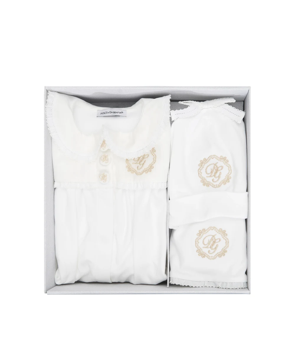 Подарунковий комплект для новонародженого Dolce&Gabbana Kids L2JO4G-G7PFO, білий колір • Купити в інтернет-магазині Kameron