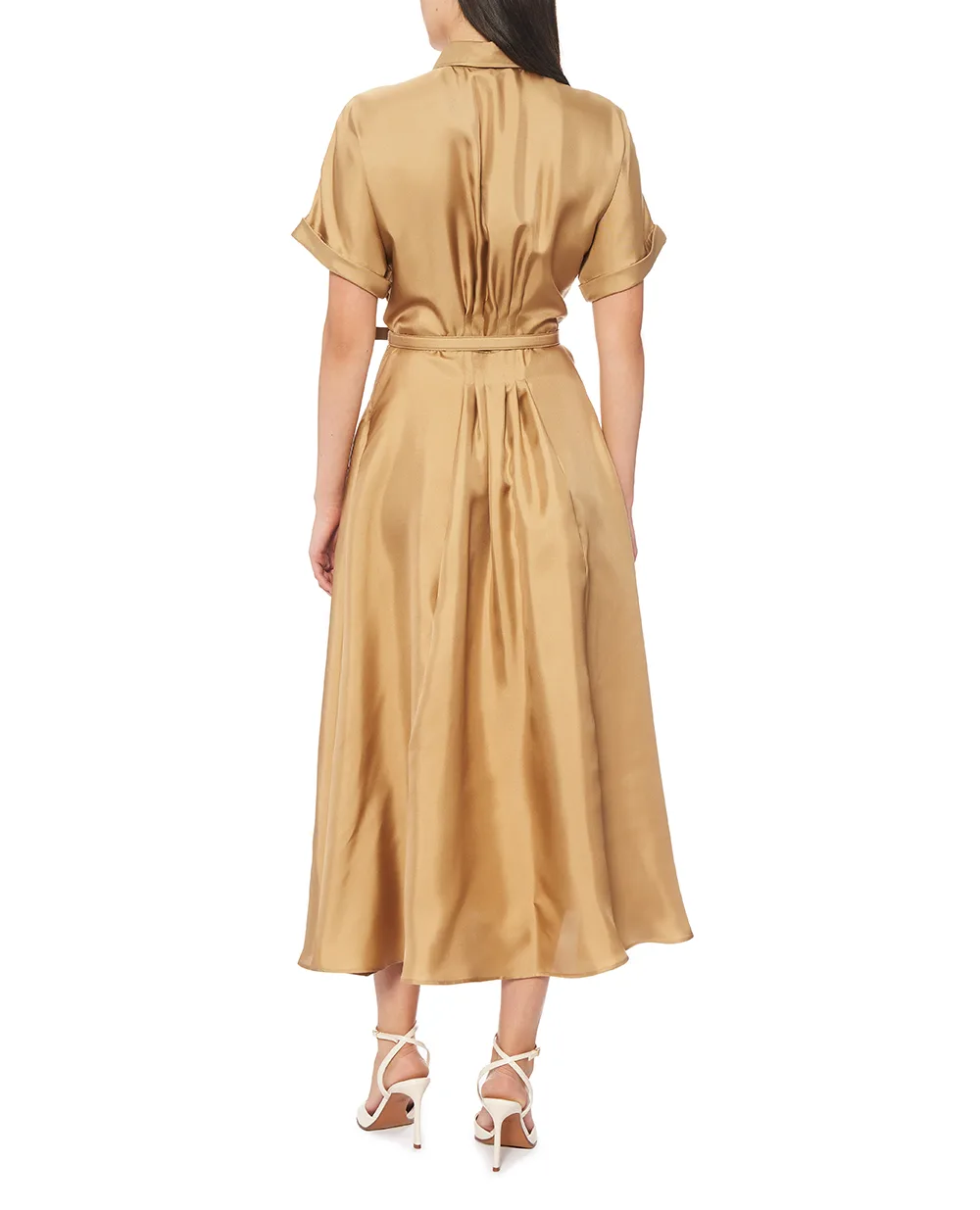 Платье из шелка Ralph Lauren Collection 290P00375001, бежевый цвет • Купить в интернет-магазине Kameron