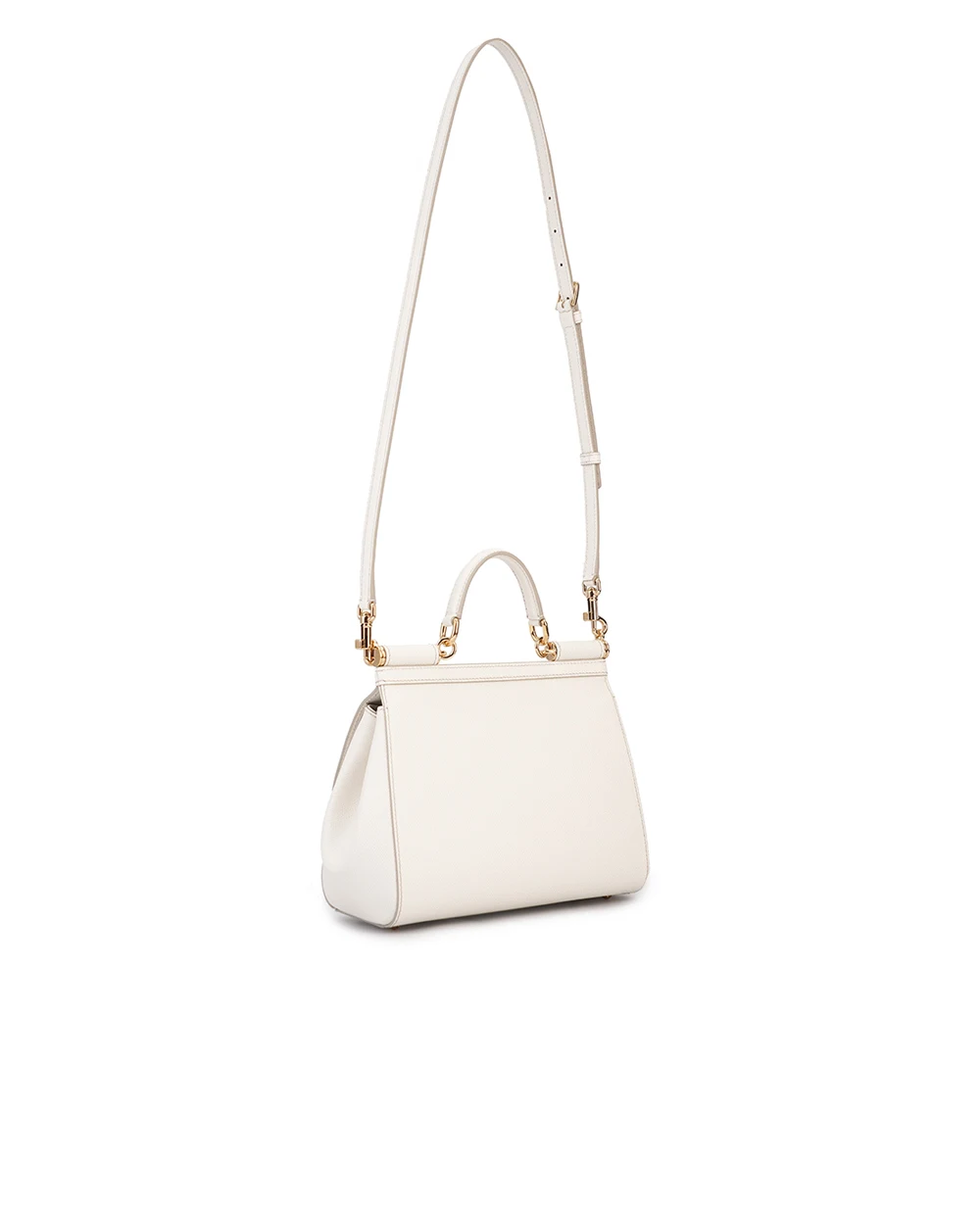 Кожаная сумка Sicily Large Dolce&Gabbana BB6002-B1001, белый цвет • Купить в интернет-магазине Kameron