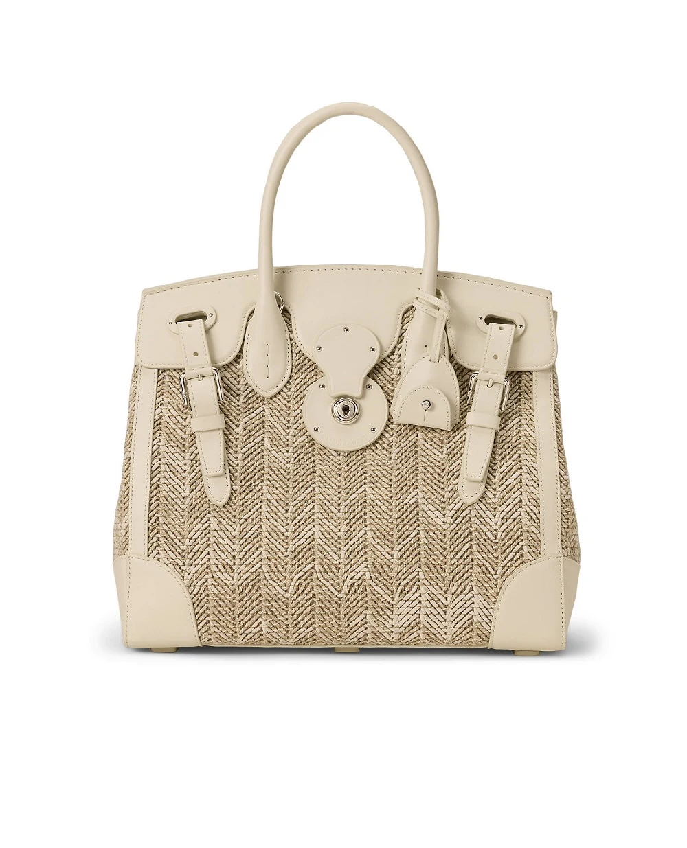Сумка з джутової суміші Soft Ricky 33 Herringbone Ralph Lauren Collection 435977803001, бежевий колір • Купити в інтернет-магазині Kameron