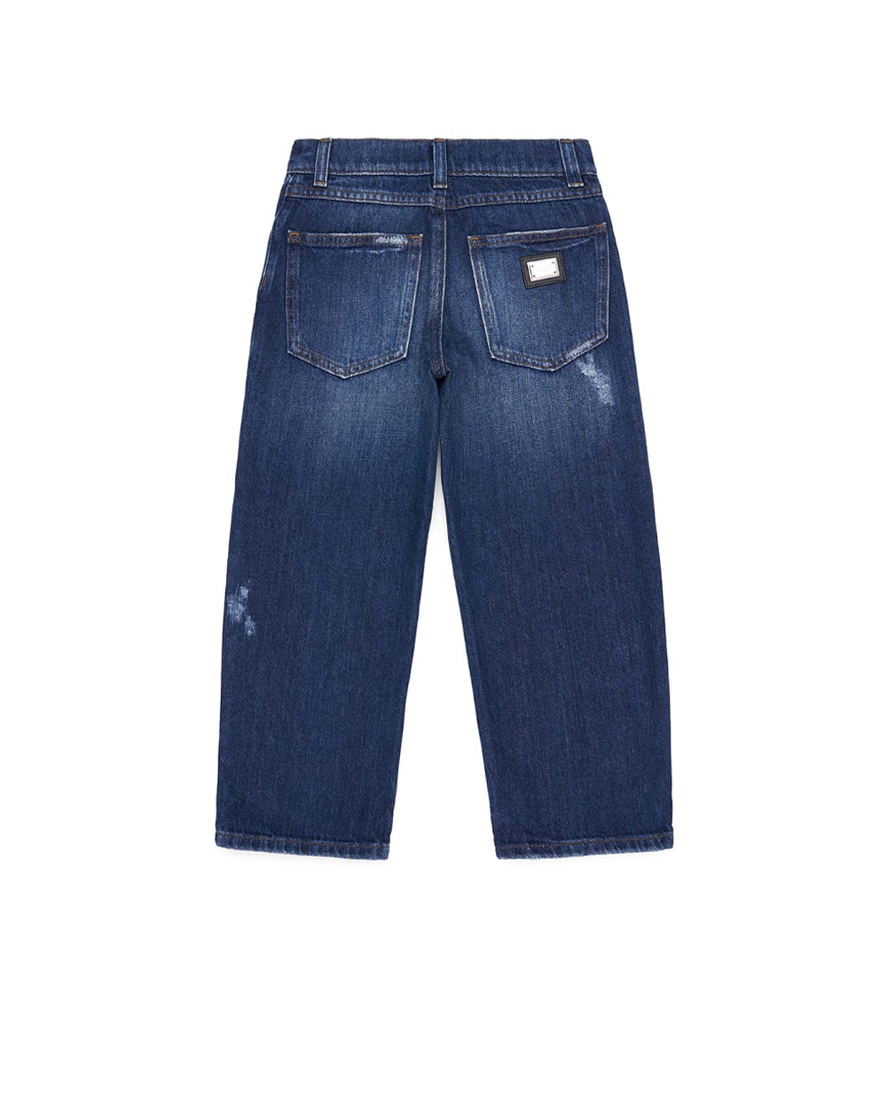 Детские джинсы с эффектом потертости Dolce&Gabbana Kids L42F88-LDD53-B, синий цвет • Купить в интернет-магазине Kameron