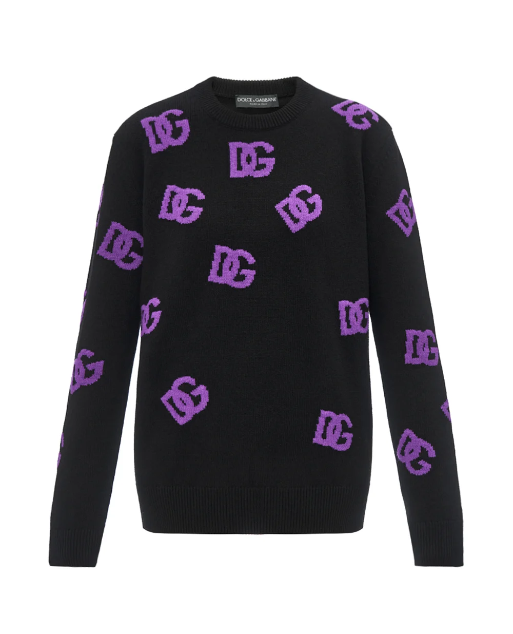 Свитер из шерсти Dolce&Gabbana FXX06T-JCVYX, черный цвет • Купить в интернет-магазине Kameron