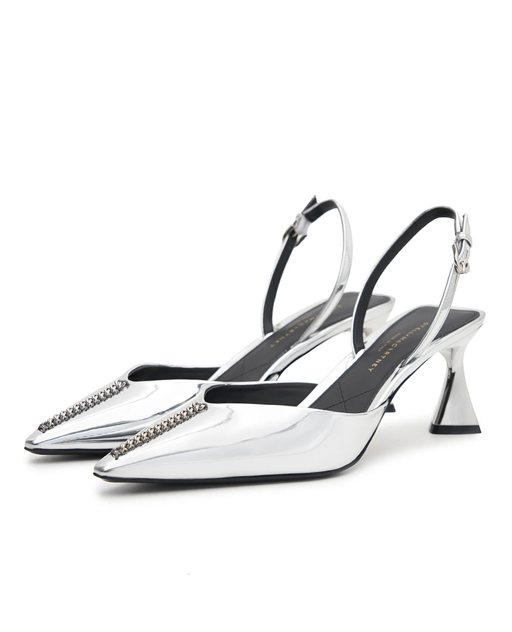 Туфлі-слінгбеки Elsa лаковані Stella McCartney 810604E00269, срібний колір • Купити в інтернет-магазині Kameron