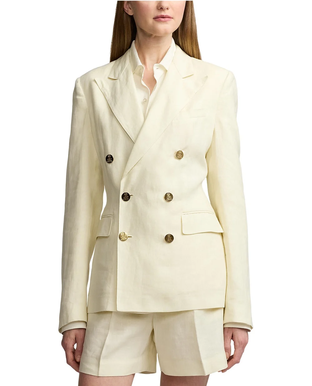  Лляний жакет Ralph Lauren Collection 290955045003, кремовий колір • Купити в інтернет-магазині Kameron