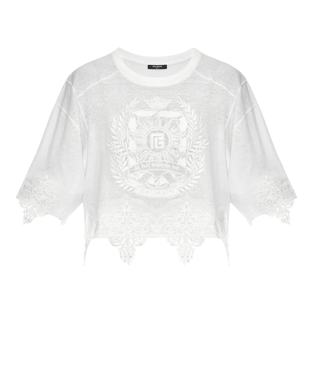 Топ із льону Balmain FF1EE130BD05, білий колір • Купити в інтернет-магазині Kameron