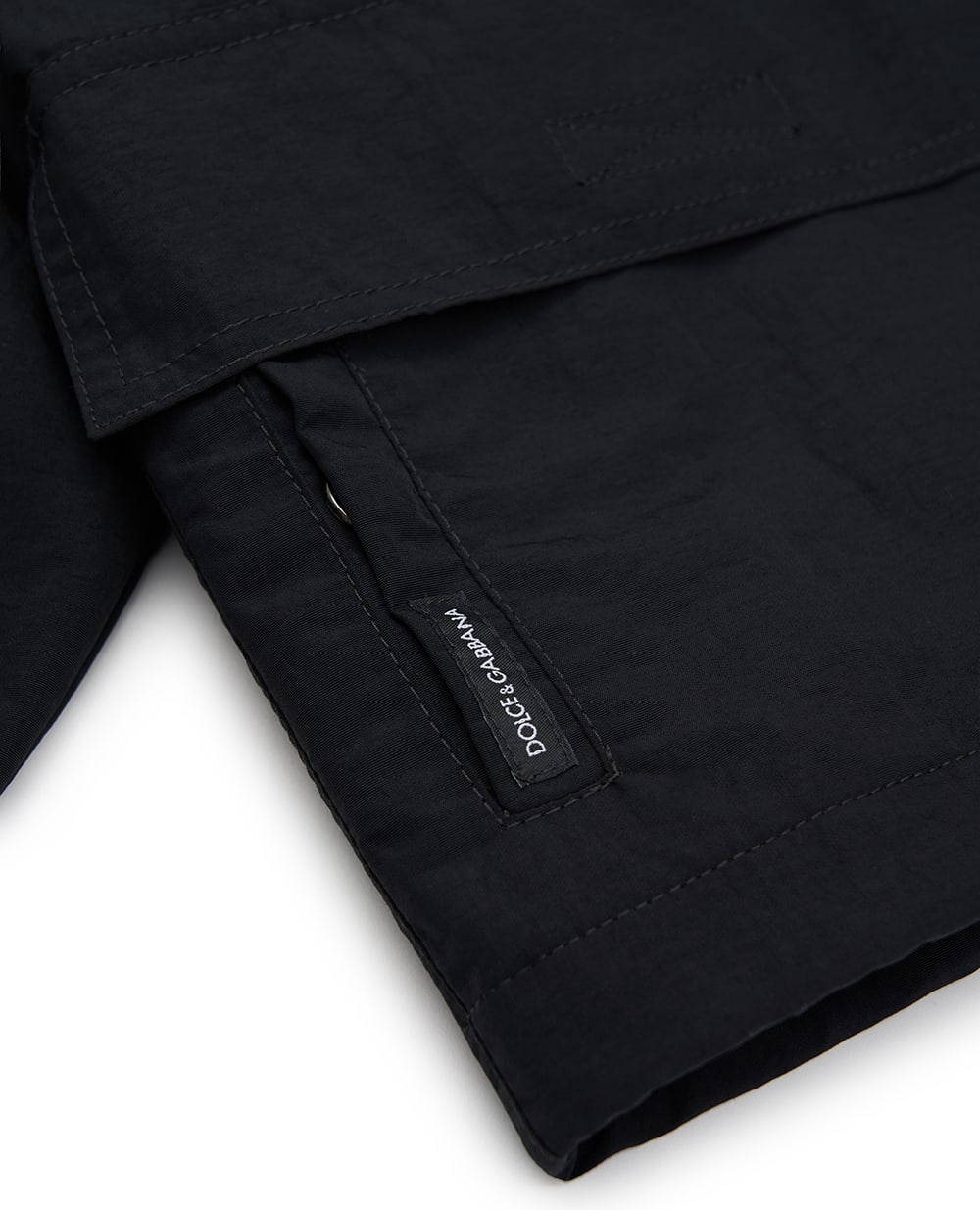 Дитяча ветровка з нейлону з капюшоном Dolce&Gabbana Kids L4JB8B-G7PVJ-B, чорний колір • Купити в інтернет-магазині Kameron