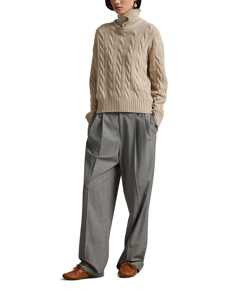 Светр-поло з вовни та кашеміру Polo Ralph Lauren 211A88632001, бежевий колір • Купити в інтернет-магазині Kameron