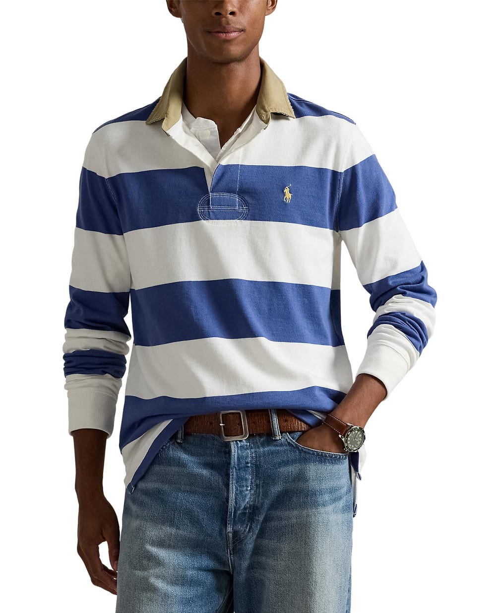 Поло с длинным рукавом Polo Ralph Lauren 710P05317002, синий цвет • Купить в интернет-магазине Kameron