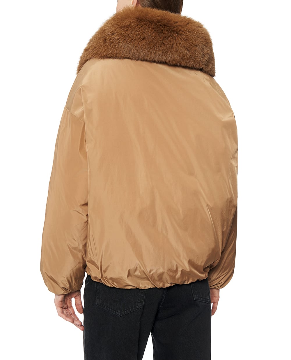 Куртка з рукавичками Yves Salomon 25WYV05866DOTM, коричневий колір • Купити в інтернет-магазині Kameron