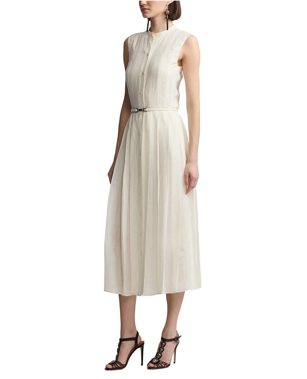Лляна сукня Ralph Lauren Collection 290962950002, кремовий колір • Купити в інтернет-магазині Kameron