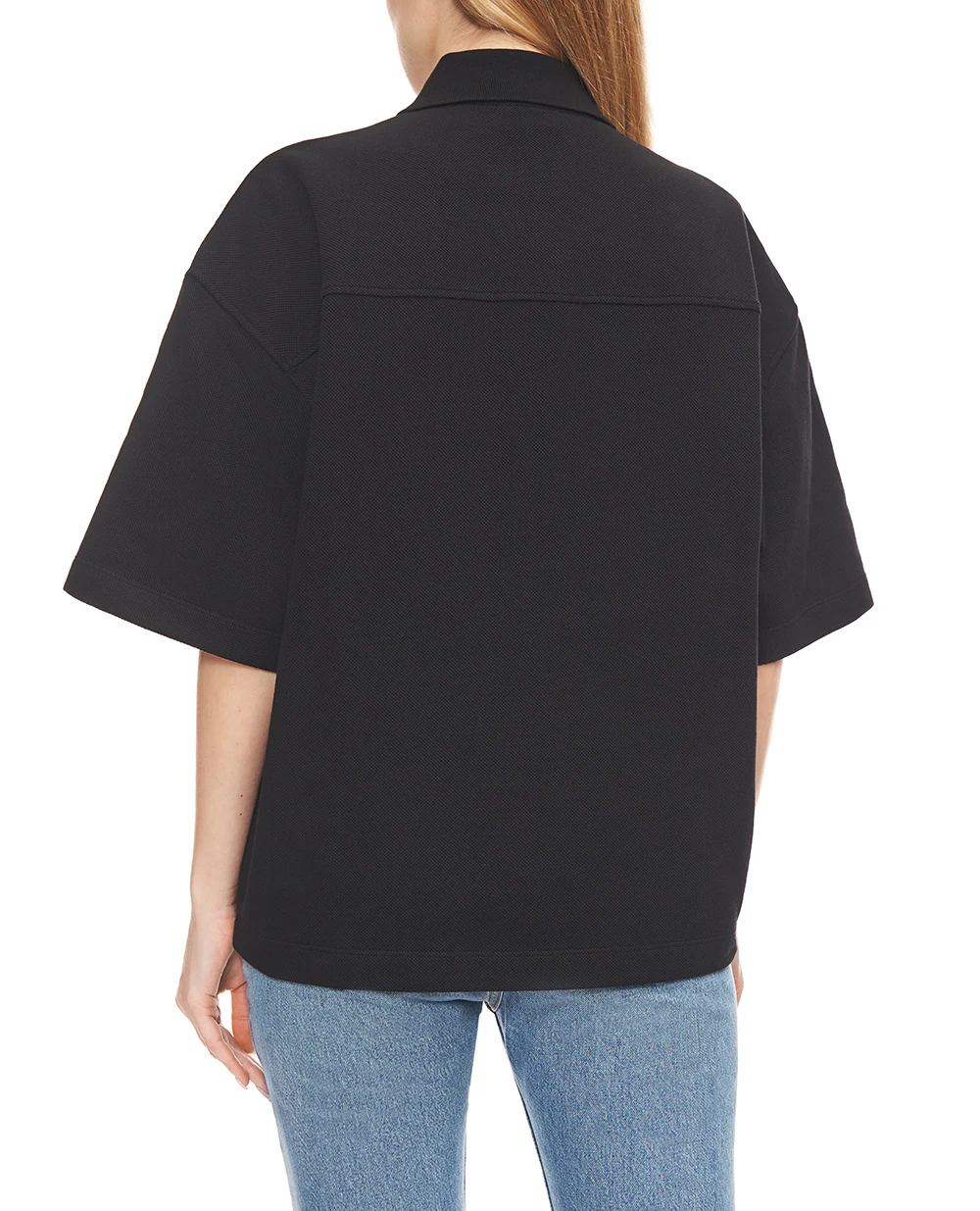 Поло с вышивкой CASSANDRE Saint Laurent 848941-Y38BN, черный цвет • Купить в интернет-магазине Kameron