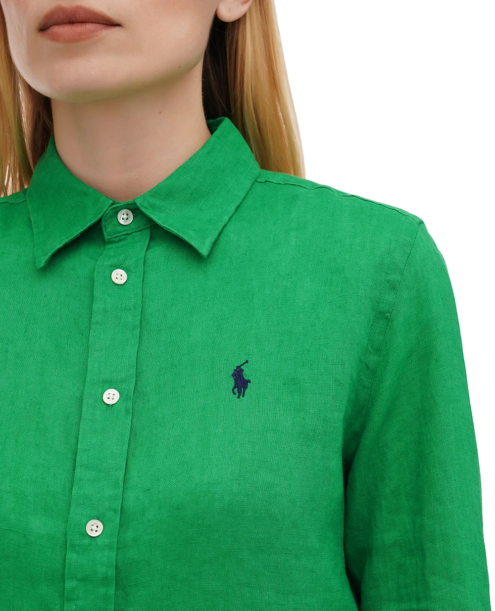 Льняная рубашка Polo Ralph Lauren 211970730009, зеленый цвет • Купить в интернет-магазине Kameron