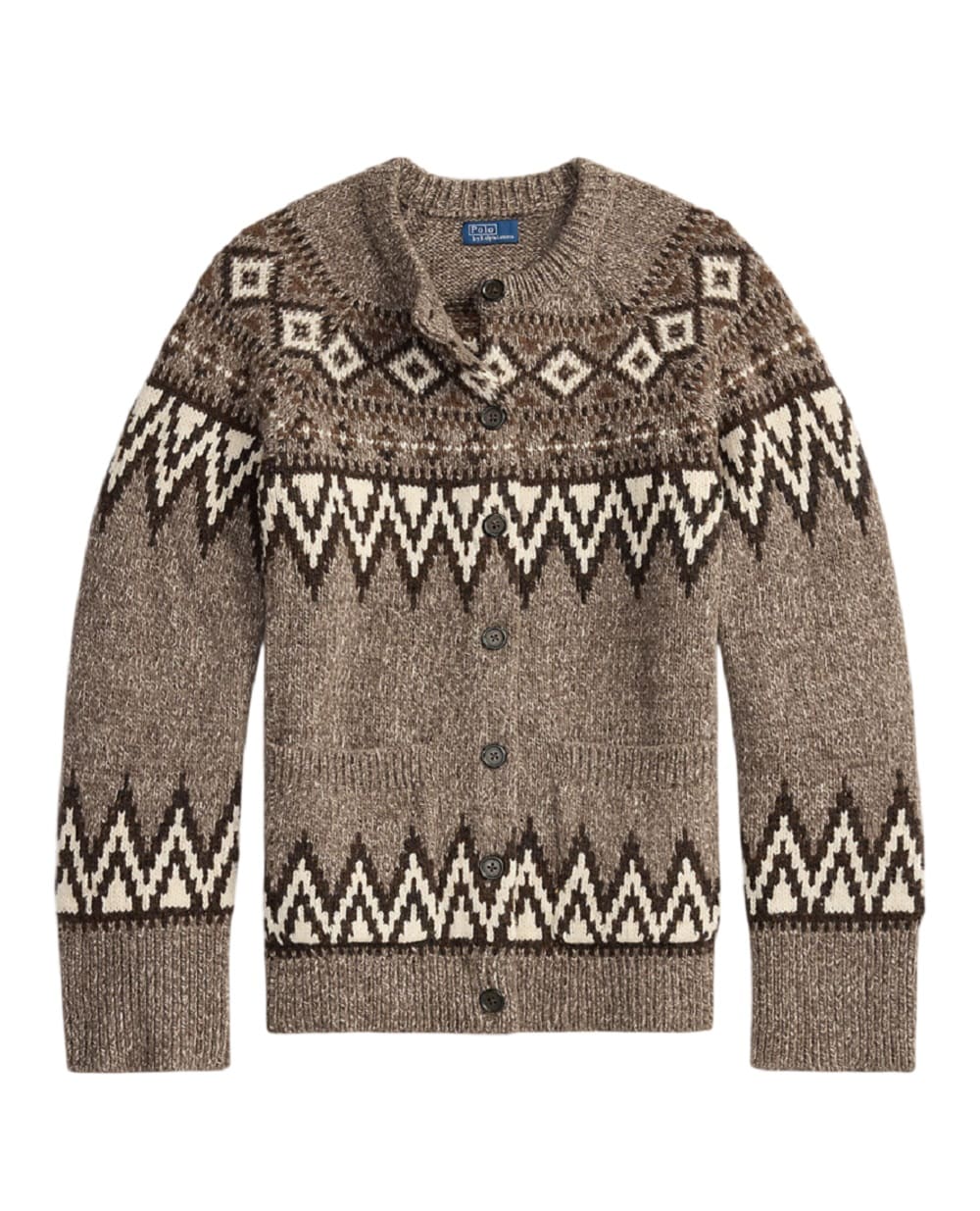 Кардиган із вовняної суміші у стилі Fair Isle Polo Ralph Lauren 211978326001, коричневий колір • Купити в інтернет-магазині Kameron