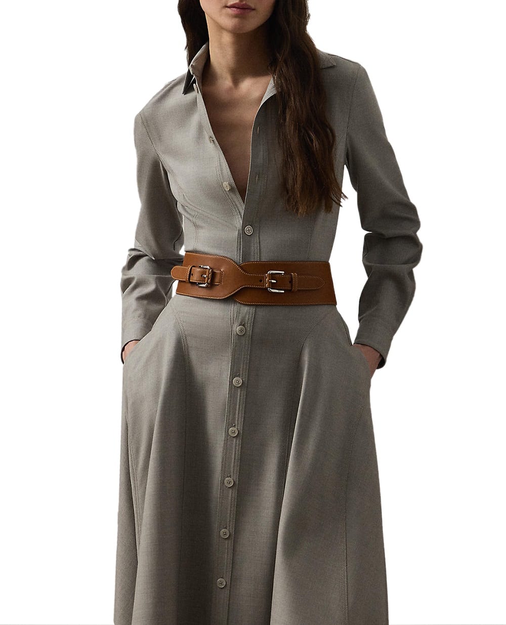 Сукня з вовни Ralph Lauren Collection 290P00394001, сірий колір • Купити в інтернет-магазині Kameron