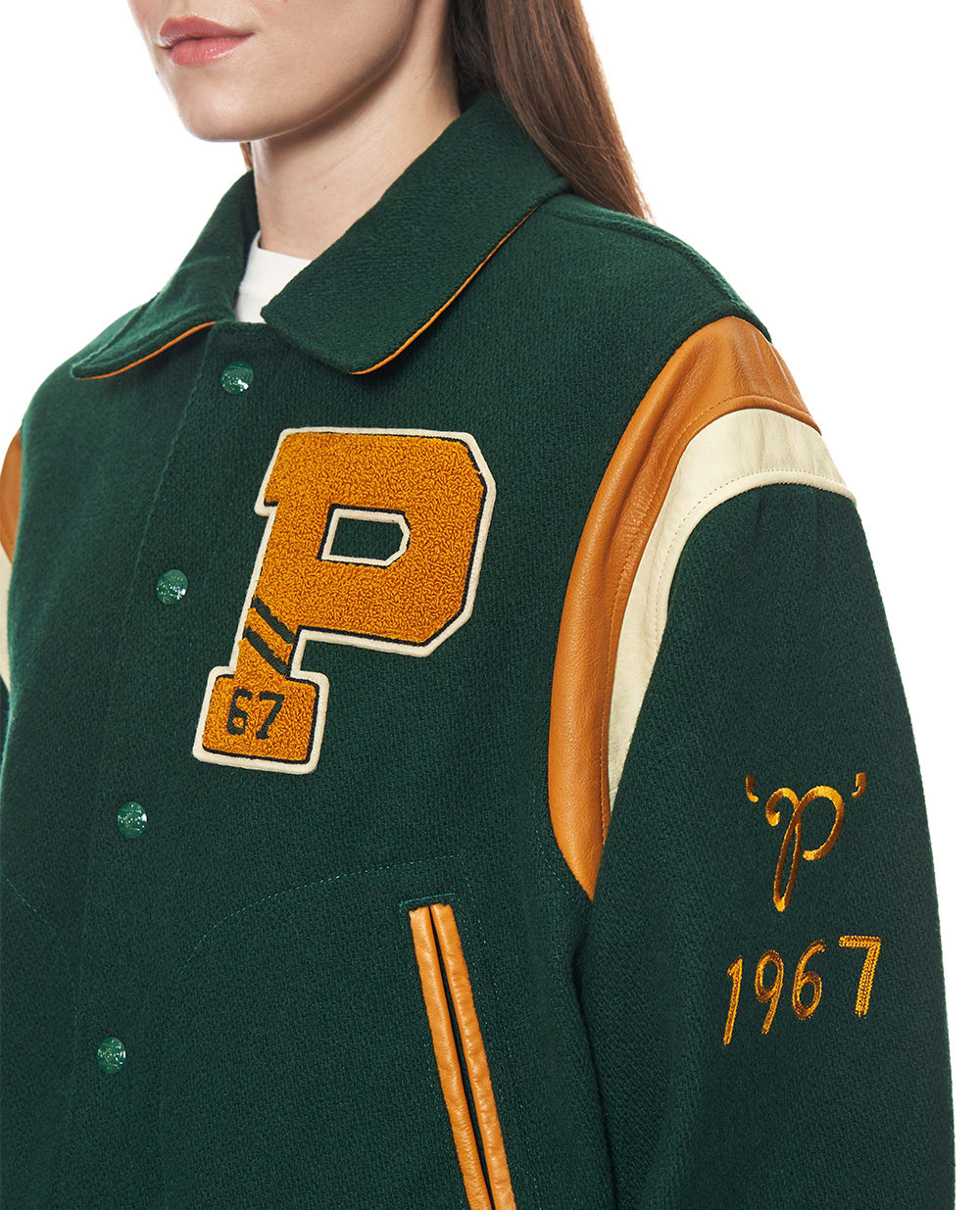 Бомбер із вовни Polo Ralph Lauren 211971014001, зелений колір • Купити в інтернет-магазині Kameron