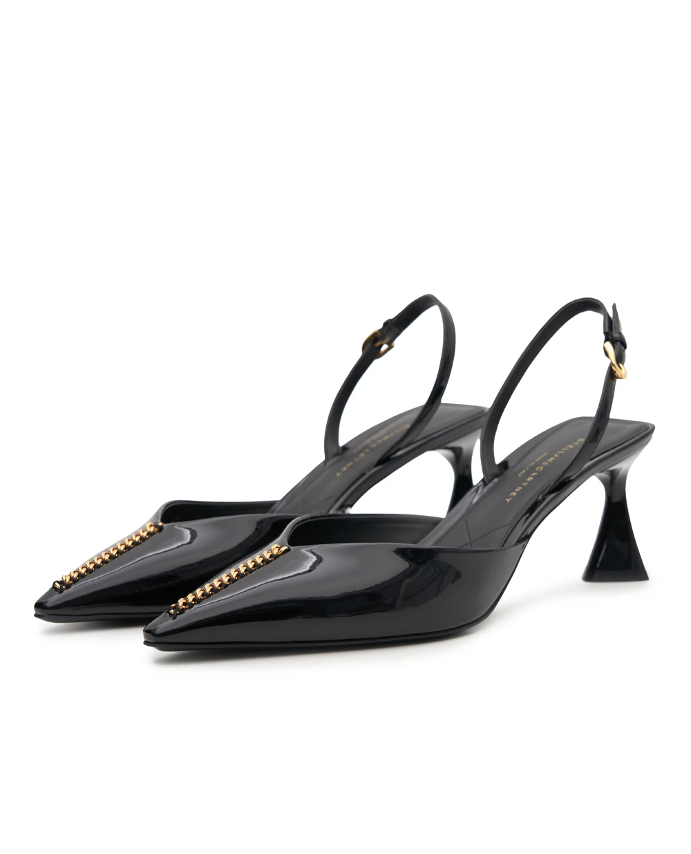 Туфли-слингбэки Elsa лакированные Stella McCartney 810604AP0AP0, черный цвет • Купить в интернет-магазине Kameron