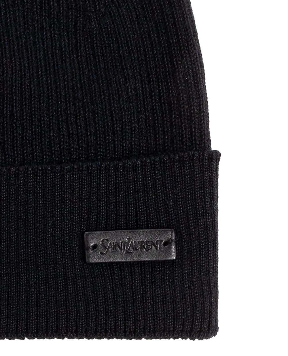Шапка из шерсти Saint Laurent 843435-3Y206, черный цвет • Купить в интернет-магазине Kameron