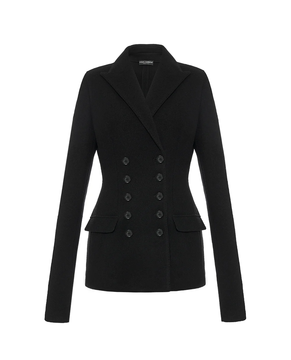 Жакет двобортний з вовни Dolce&Gabbana F27HDT-HU2BB, чорний колір • Купити в інтернет-магазині Kameron