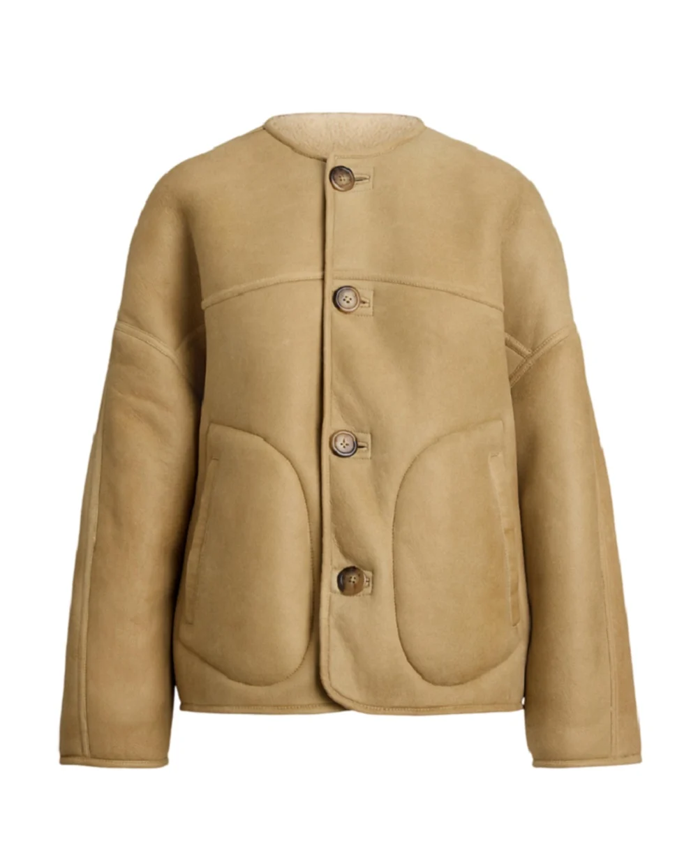 Двостороння куртка з підкладкою з овчини Polo Ralph Lauren 211978199001, коричневий колір • Купити в інтернет-магазині Kameron