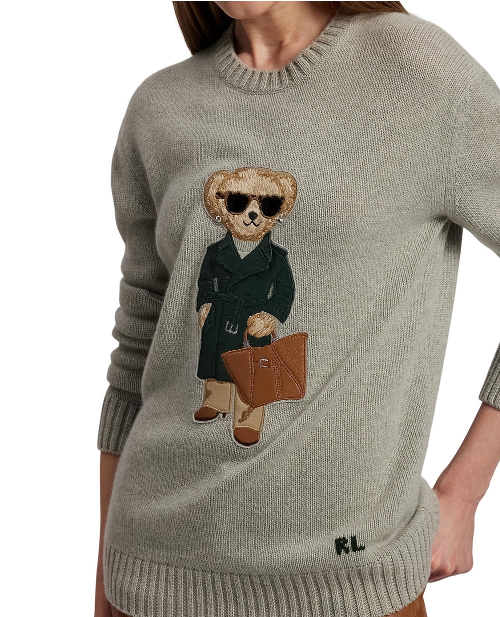 Свитер из кашемира Polo Bear Ralph Lauren Collection 290981645001, серый цвет • Купить в интернет-магазине Kameron