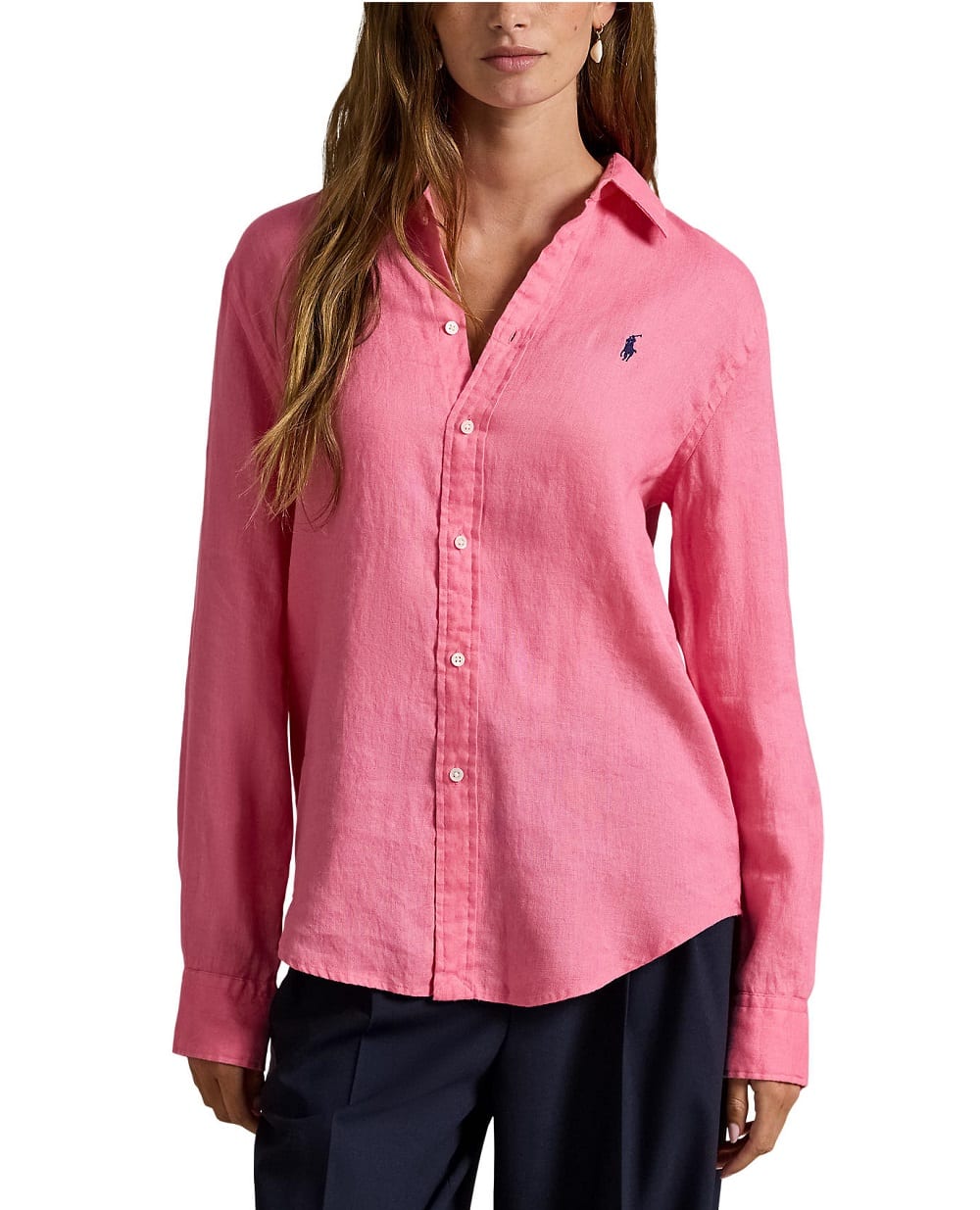 Льняная рубашка Polo Ralph Lauren 211970730504, розовый цвет • Купить в интернет-магазине Kameron