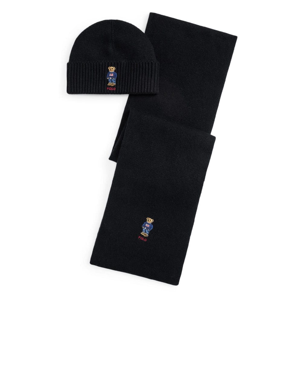 Подарочный набор шапка и шарф Polo Bear Polo Ralph Lauren 449P02050001, черный цвет • Купить в интернет-магазине Kameron