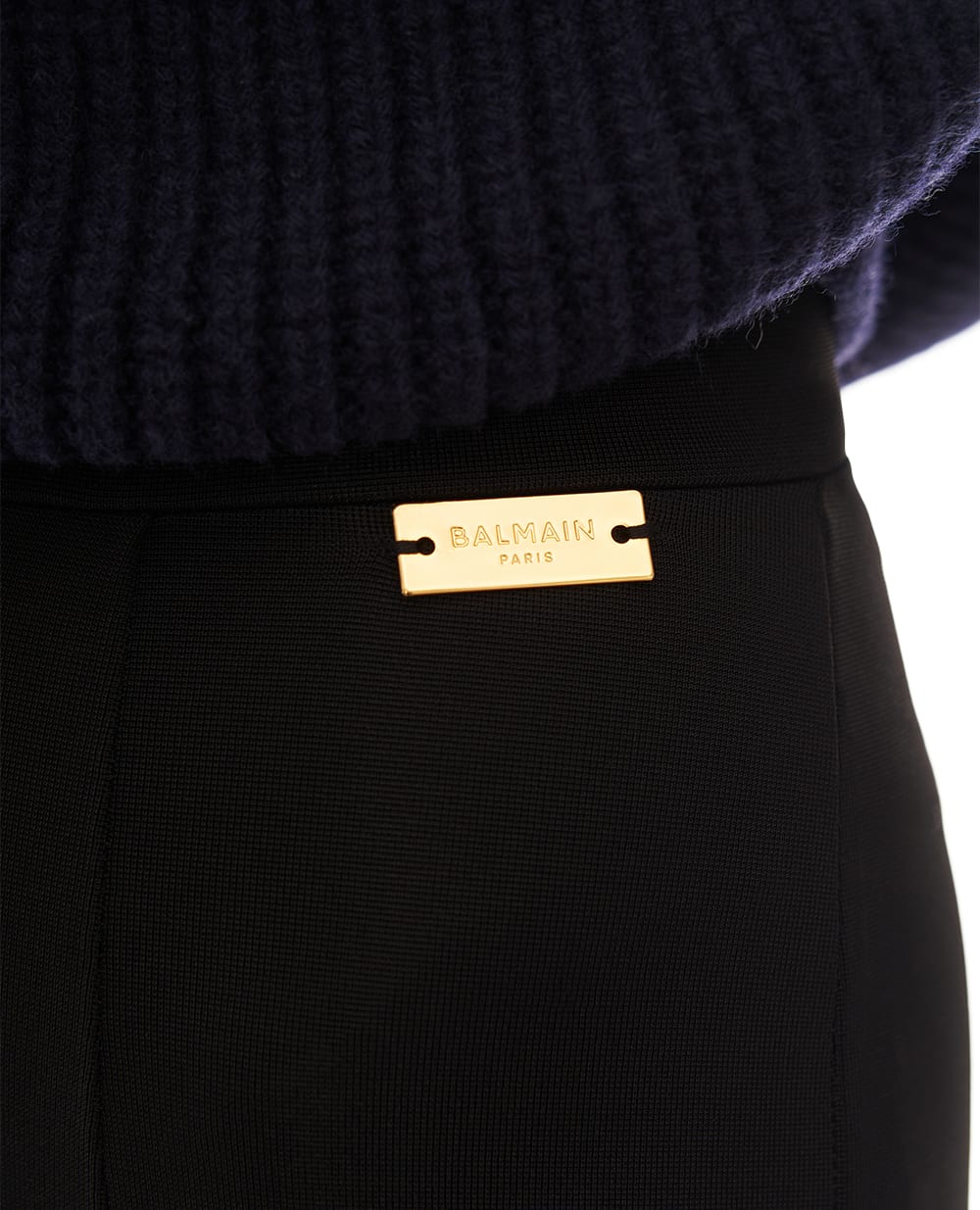 Леггинсы из Джерси со штрипками Balmain FF0OC013JL05, черный цвет • Купить в интернет-магазине Kameron