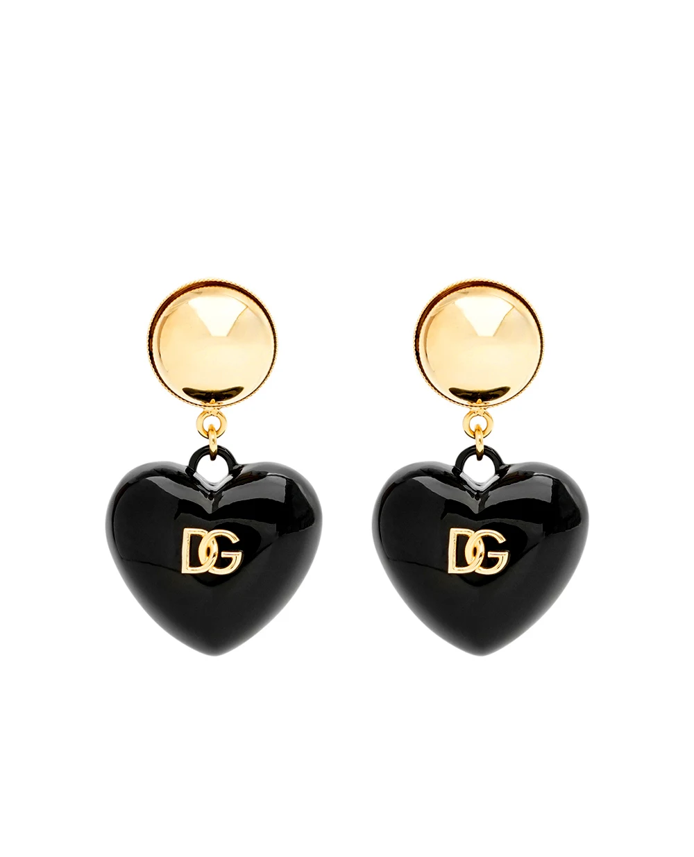 Серьги-клипсы в форме сердца Dolce&Gabbana WER6I3-W1111, золотой цвет • Купить в интернет-магазине Kameron