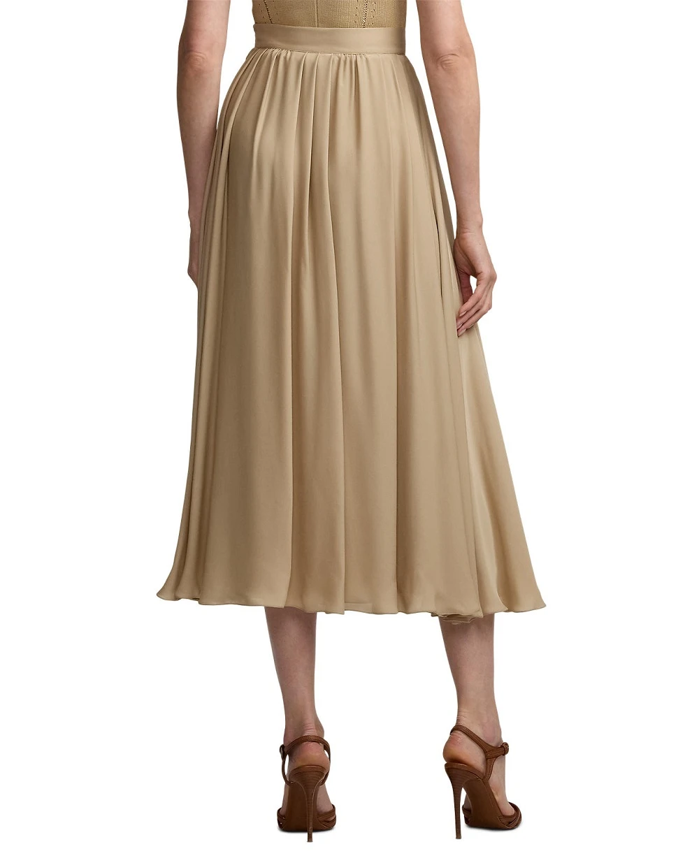 Шелковая юбка Ralph Lauren Collection 290966353001, бежевый цвет • Купить в интернет-магазине Kameron
