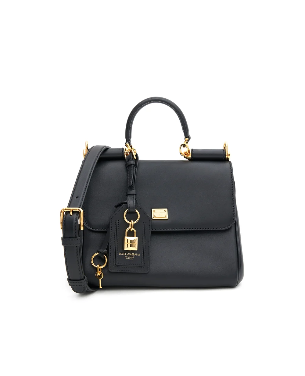 Шкіряна сумка My Sicily Dolce&Gabbana BB7781-B7321, чорний колір • Купити в інтернет-магазині Kameron