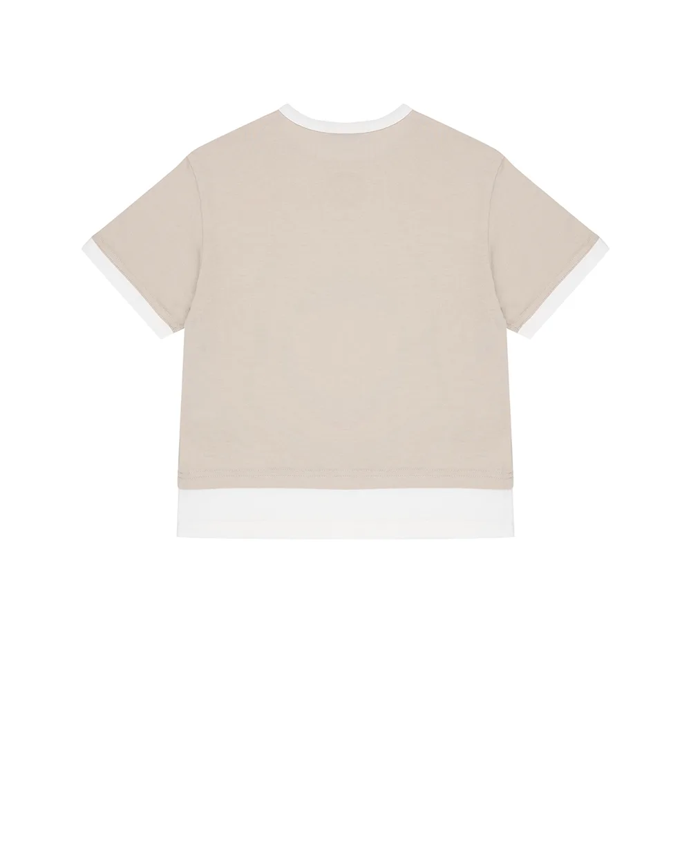 Детская футболка с вышитой аппликацией Dolce&Gabbana Kids L4JTJN-G7PRI-B, бежевый цвет • Купить в интернет-магазине Kameron
