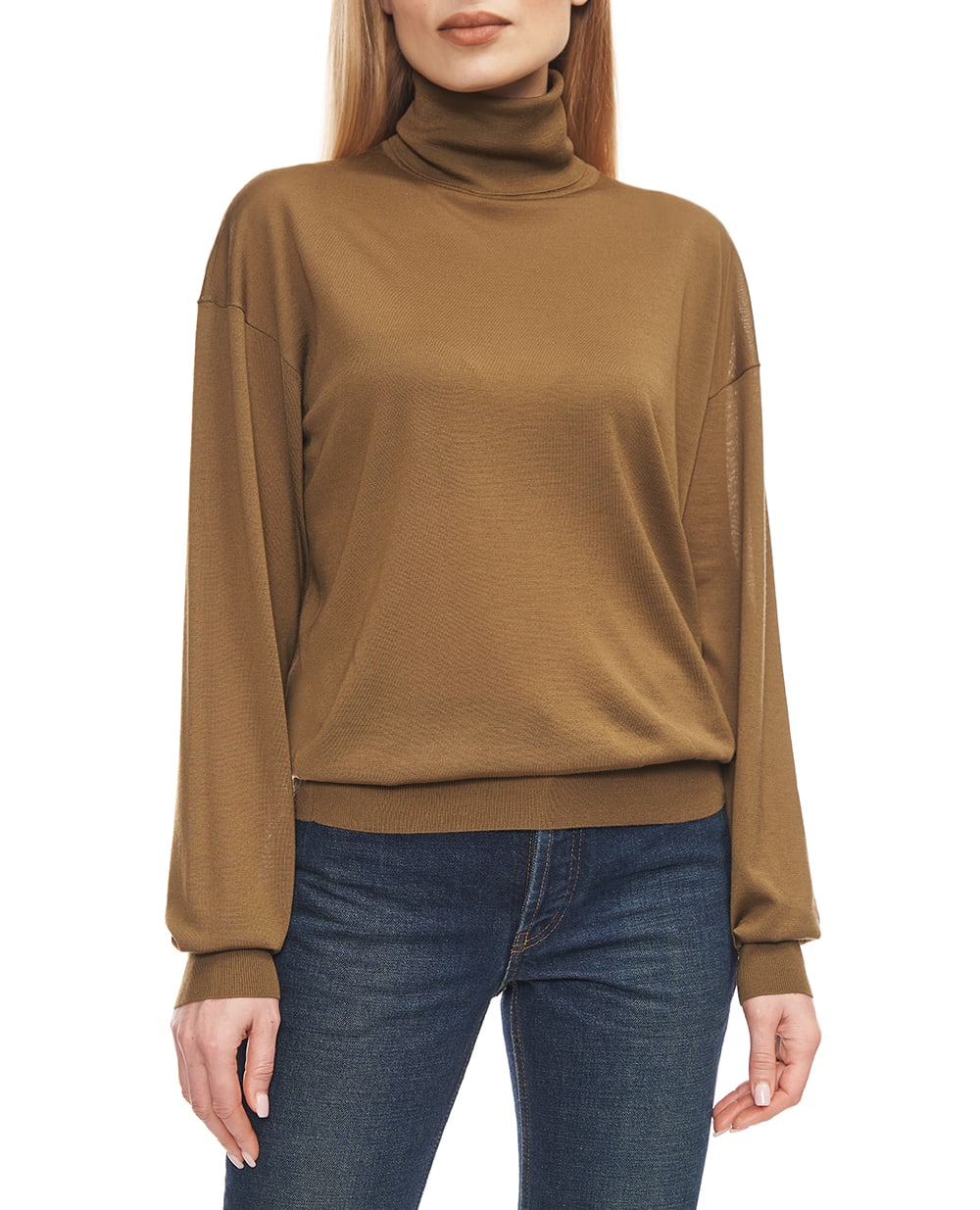 Гольф із вовни Saint Laurent 850331-Y76GM, хакі колір • Купити в інтернет-магазині Kameron