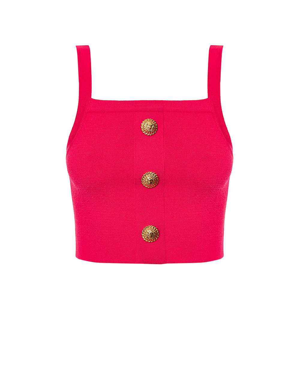 В'язаний топ-бралет з гудзиками Balmain GF1AA415KJ43, червоний колір • Купити в інтернет-магазині Kameron