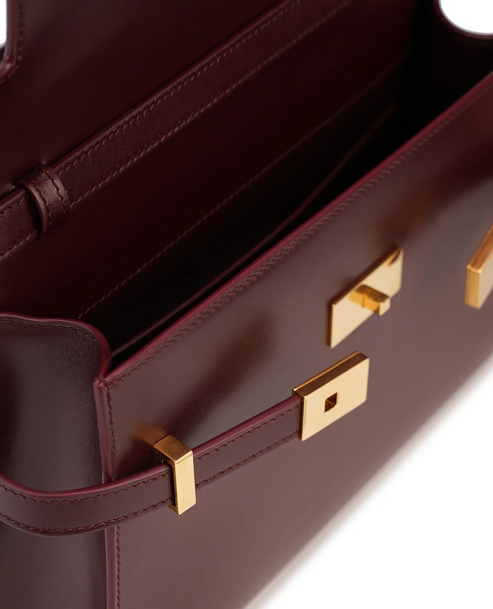 Шкіряна сумка Manhattan Small Saint Laurent 675626-0SX0W, бордовий колір • Купити в інтернет-магазині Kameron