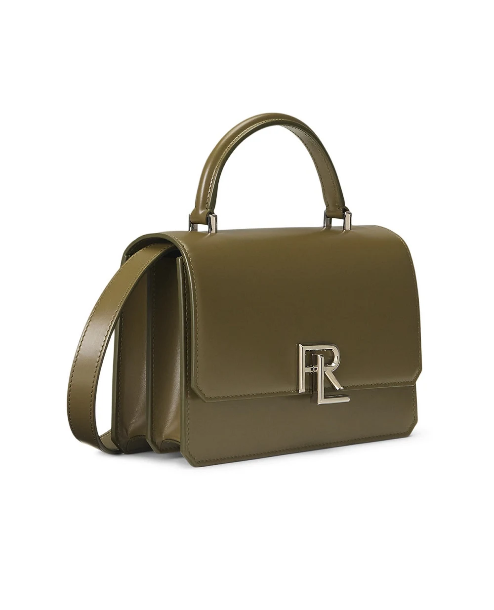 Сумка з шкіри RL Ralph Lauren Collection 435930958021, оливковий колір • Купити в інтернет-магазині Kameron