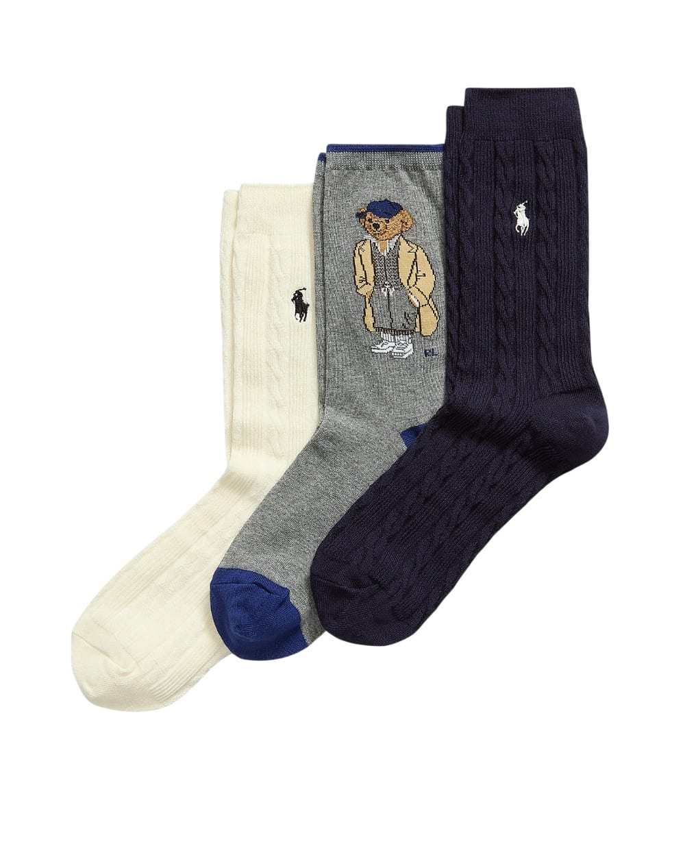 Носки Polo Bear Crew (3 пары) Polo Ralph Lauren 455982948001, разноцветный цвет • Купить в интернет-магазине Kameron