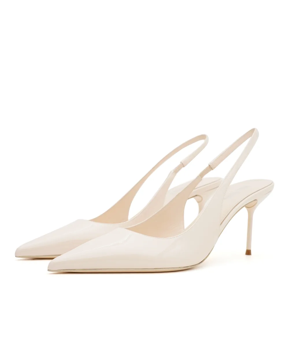 Туфли-слингбэки Lidia из лакированной кожи Paris Texas PX1635-XVN01, кремовый цвет • Купить в интернет-магазине Kameron