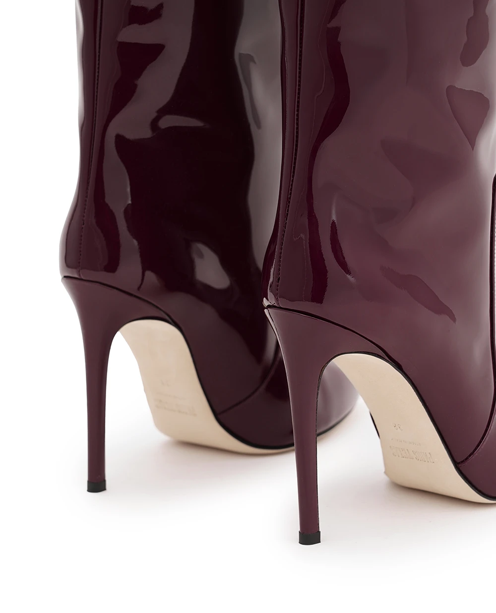 Ботинки из лакированной кожи Paris Texas PX501-XVN01, бордовый цвет • Купить в интернет-магазине Kameron