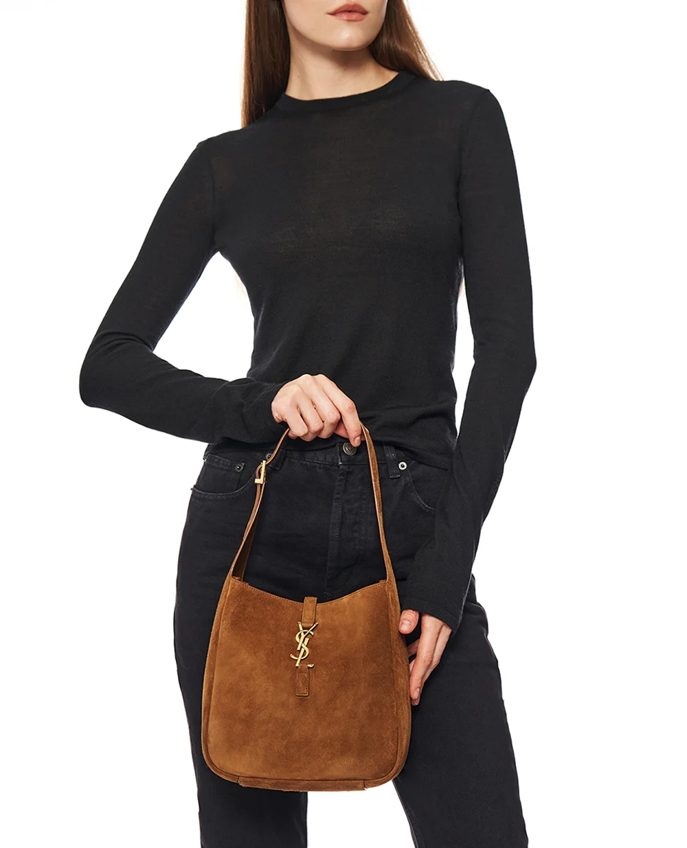 Сумка Le 5 À 7 smail Saint Laurent 713938-1U80W, коричневий колір • Купити в інтернет-магазині Kameron