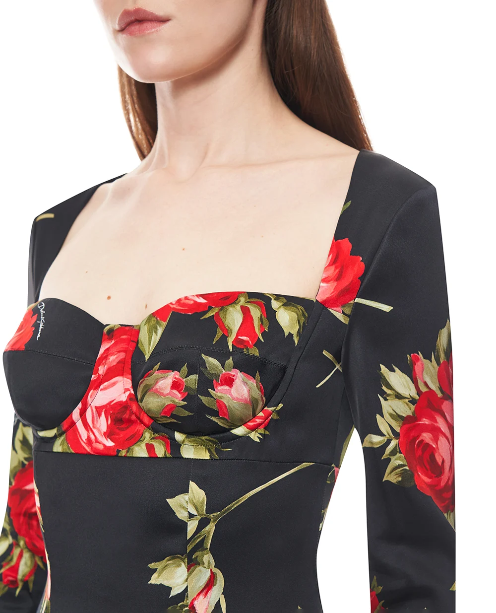 Сукня-футляр із квітковим принтом Dolce&Gabbana F610FT-FSICD, чорний колір • Купити в інтернет-магазині Kameron